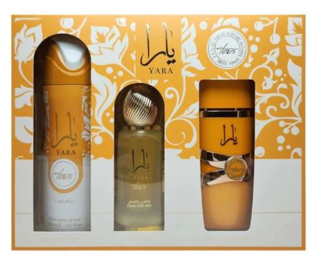 Estuche Lattafa Yara Tous 100ml EDP + Perfume De Cabello + Splash Yara Tous